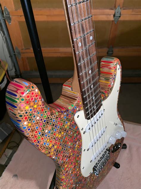 Dude Created A Custom Electric Guitar With 1200 Colored Pencils