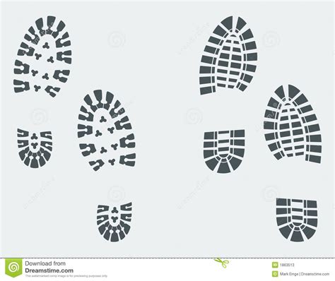 Illustration About Shoe Print Patterns Of A Running Shoe And A Combat