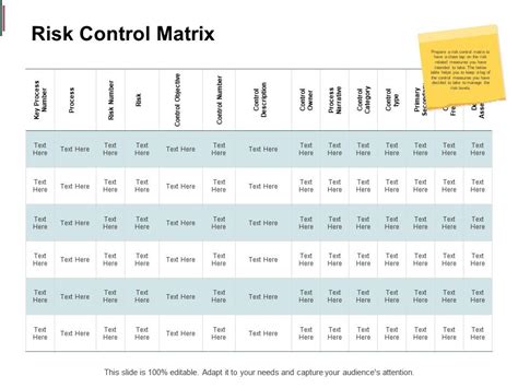 Risk Control Matrix Process Management Ppt Powerpoint Presentation