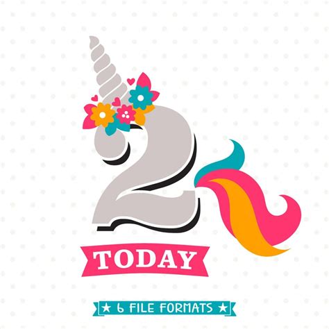 Unicorn Birthday Svg 2nd Birthday Svg Birthday Iron On File Etsy