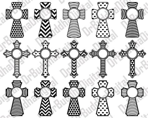 Cross monogram frames (214660) today! Christian Cross Monogram Frame SVG Collection - Cross ...
