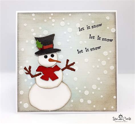 Handmade Christmas Card Snowman Etsy Christmas Cards Handmade