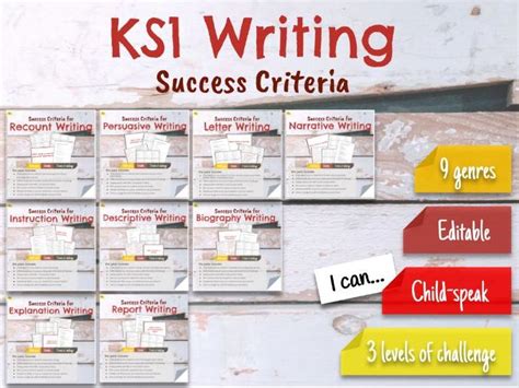 Ks1 Writing Success Criteria Teaching Resources