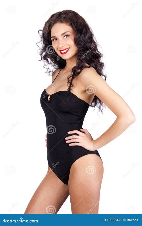 Mooie Jonge Vrouw In Zwarte Bikini Stock Afbeelding Image Of Lichaam Kaukasisch
