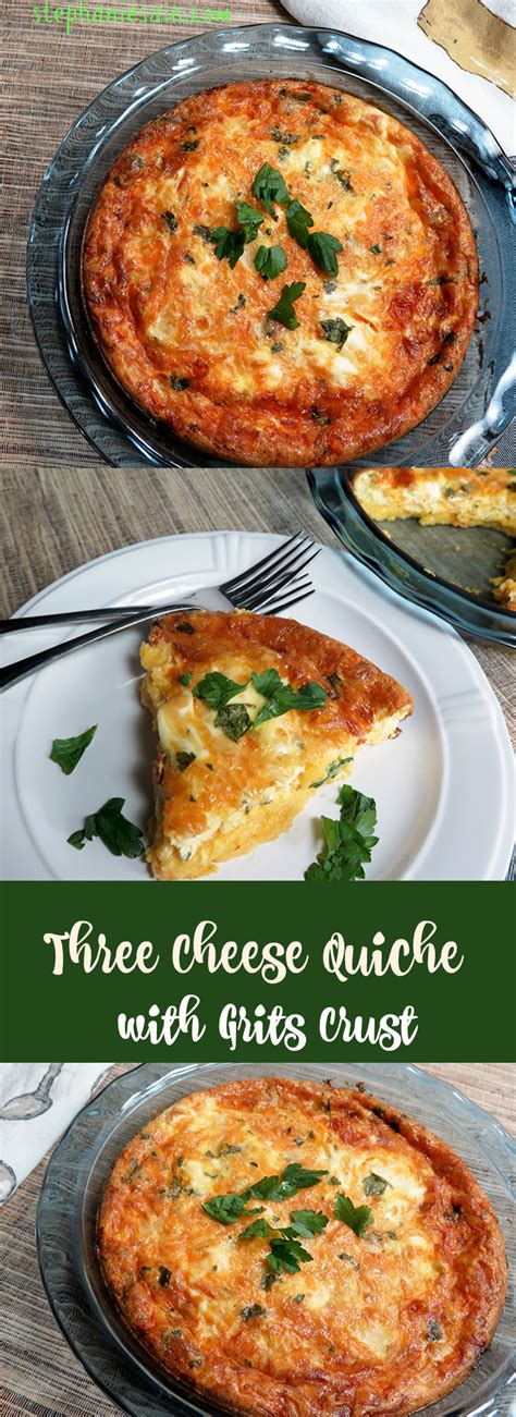 Three Cheese Quiche With Grits Crust Is A Tasty Healthy Quiche That Is