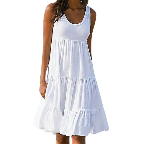 Womens Summer Dresses 2019 Summer White Cotton Mini Party Dresses Sexy Club Casual Vintage Beach