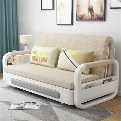 Khaki Modern 74 Full Sleeper Sofa Cottonandlinen Upholstered Convertible