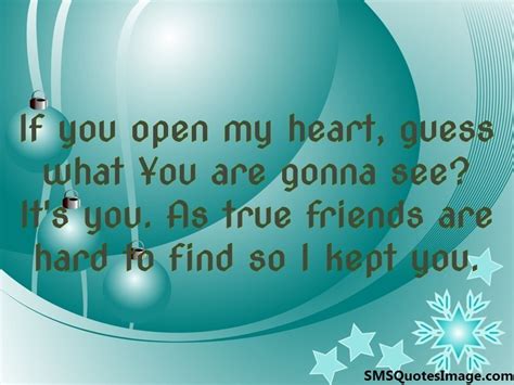 If You Open My Heart Friendship Sms Quotes Image