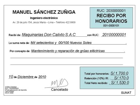 Modelo De Recibo De Pago De Honorarios Actualizado Abril 2024