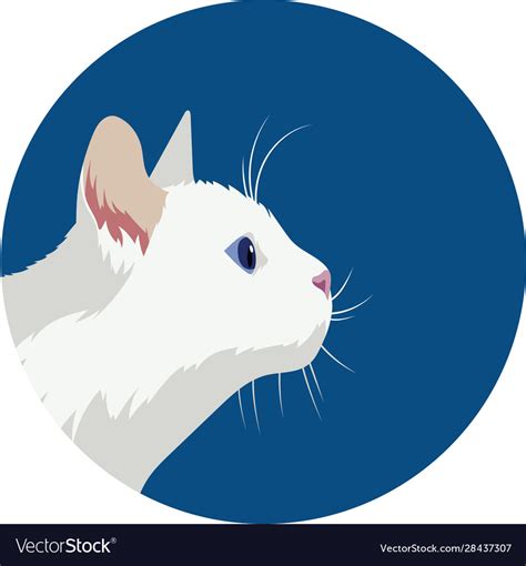 Profile Portrait A White Cat Royalty Free Vector Image