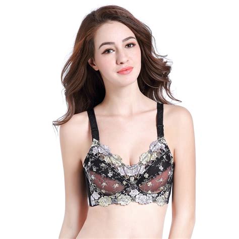Plus Big Sexy Push Up Bra Embroidery Floral Lace Women Underwear Large