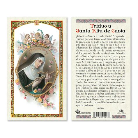 Buy Triduo A Santa Rita De Casia Laminated Prayer Cards Pack Of 25