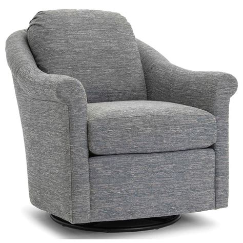 Smith Brothers 534 Casual Upholstered Swivel Glider Chair With Sock