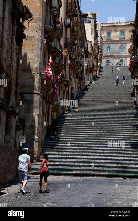 The Decorated 142 Step Monumental Staircase Of Santa Maria Del Monte