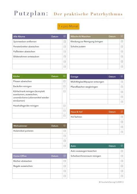 Plan für treppenhausreinigung download / 15 kostenlose kalender vorlagen fur 2021 alle meine vorlagen de : Putzplan 1x pro Monat | Putzplan, Planer, Haushaltsfee