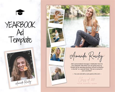 Yearbook Ad Template Full Page Senior And High School Graduation
