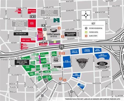 New Maps Detail Parking Amenities At Little Caesars Arena