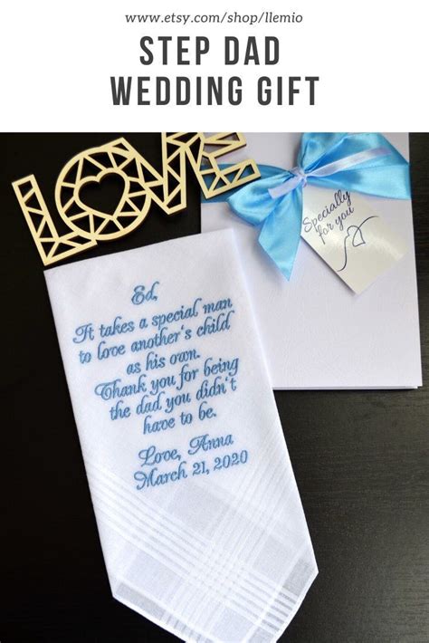 Todd cendrosky, stepfather of brittany peck, assumed he would be sitting in the crowd of his stepdaughter's wedding when he felt a tug at his sleeve. Step dad gift for stepfather wedding handkerchief foster daughter gifts step parent on my ...