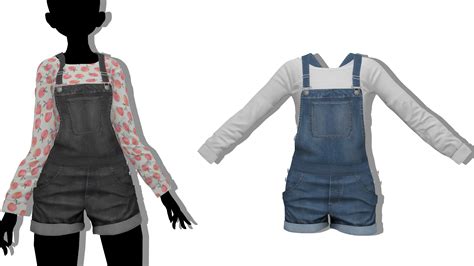 Mmd Sims 4 Cuffed Short Overall By Fake N True On Deviantart