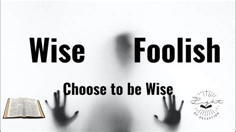 Wise Choices Vs Foolish Choices Danette Lane Youtube