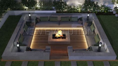 Sunken Seating Lap Pools Backyard Outdoor Fire Pit Area Sunken Patio