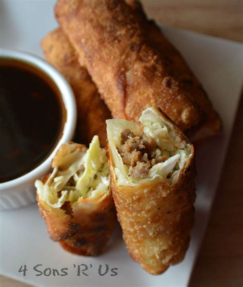 Crispy Homemade Egg Rolls With A Sesame Ginger Dipping Sauce 4 Sons