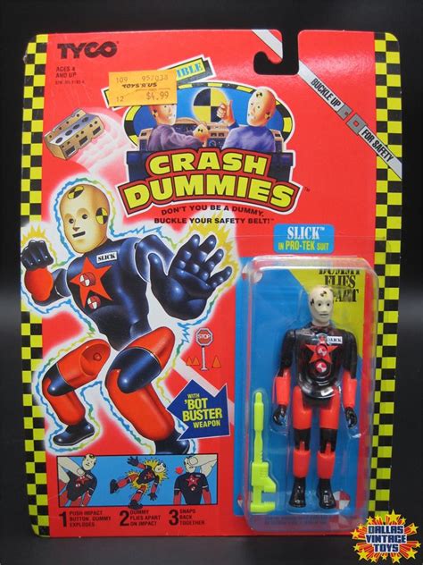 1992 TYCO The Incredible Crash Dummies Carded Slick In Pro Tek Suit 1B