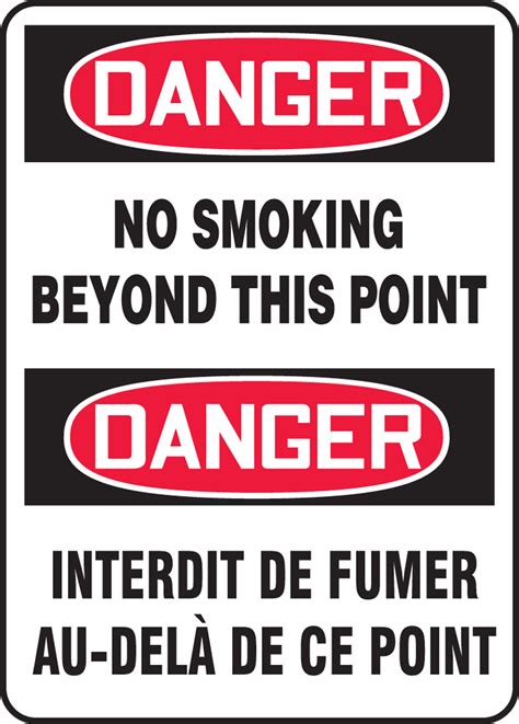 Bilingual French Sign No Smoking