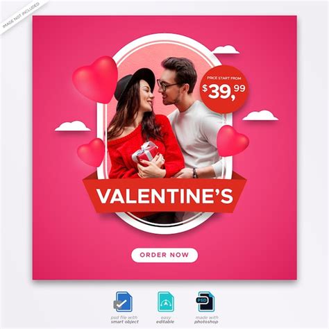 Premium Psd Valentine Social Media Post Banner Template