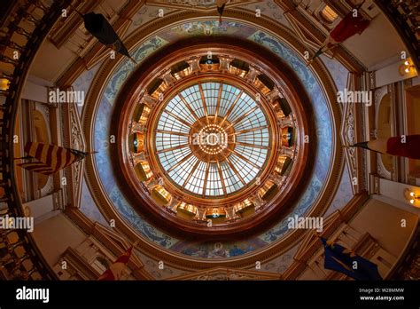 Kansas Statehouse Capitol Dome In The Rotunda In Topeka Kansas Stock