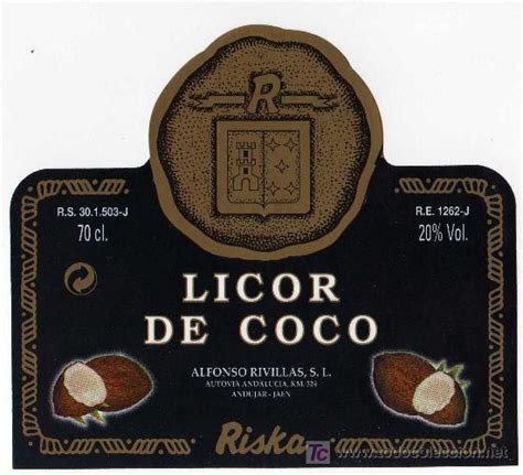 Etiqueta Licor De Coco Alfonso Rivillas And Comprar Etiquetas Antiguas En Todocoleccion