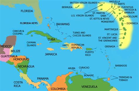 Map Of Caribbean Islands Holiday Planners