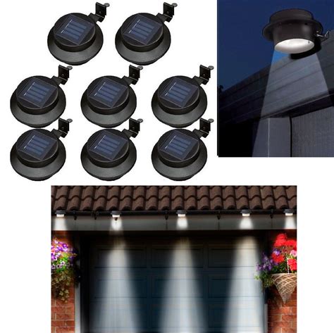Solar garden lights offer many benefits, namely being completely free to run, getting all their power from the sun during the day. SOLAR POWERED 3 LED GUTTER DOOR WALL FENCE LIGHTS OUTDOOR ...