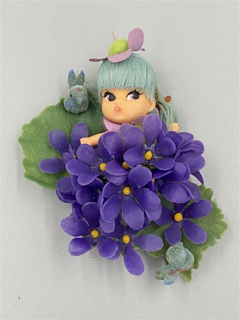 Vintage 1968 Violet Flower Darling Doll Pin Liddle Kiddle Ebay