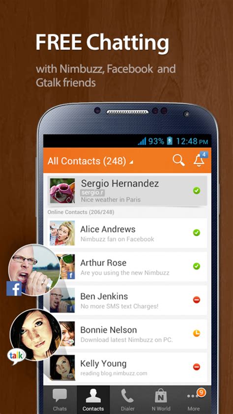 To be able to chat with your facebook friends and contacts on your phone, you can use facebook messenger. Nimbuzz Messenger APK for Android - Download
