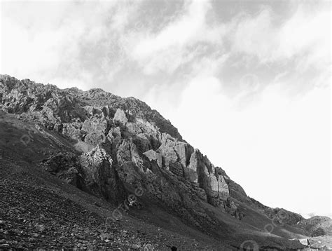 Majestic Mountain Scenery Photography Background Black And White