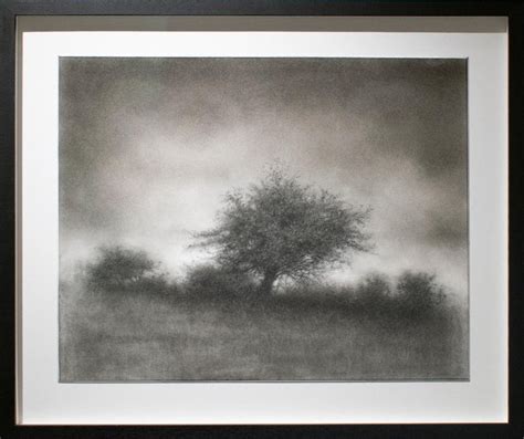 Sue Bryan Landscape With Tree Realistic Charcoal Drawing Of Trees In