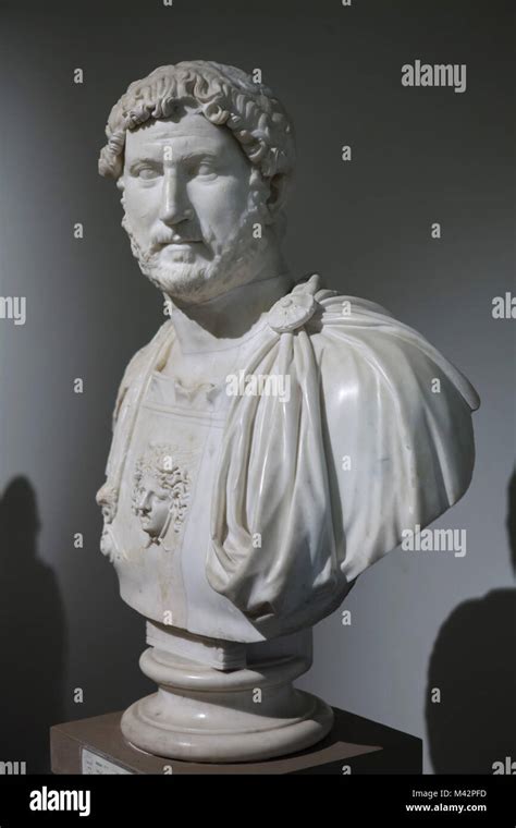Emperor Hadrian Roman Marble Bust From The 2nd Century Ad From The