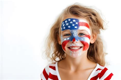 Premium Ai Image Kids With American Flag Face Paint Celebrate