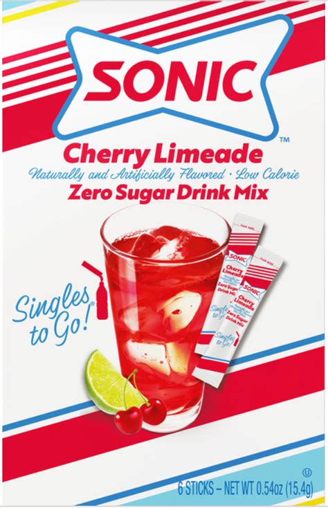 Sonic Cherry Limeade Drink Mix Zero Sugar 6 Ct Inmate Packages