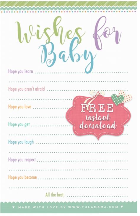 Free Adorable Baby Shower Advice Cards Tulamama