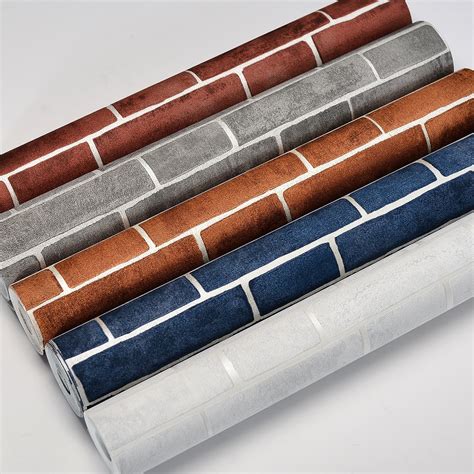 5 Color Imitation Brick Wallpaper Rolls Kitchen Pvc Wall Paper Roll