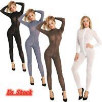 Cool Sexy Body Slim Snakeskin Catsuit Zipper Jumpsuit Body Stocking Tightness Ebay