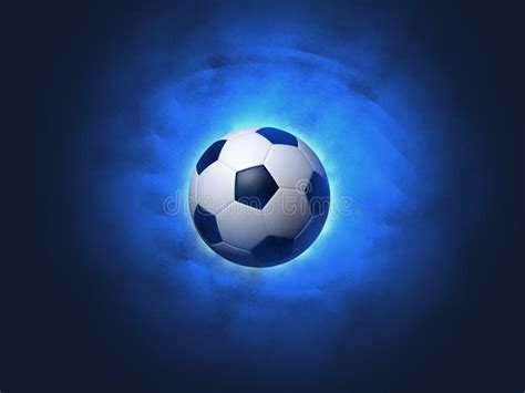 Soccer Ball Blue Background Stock Image Image Of Mist Clouds 41089369