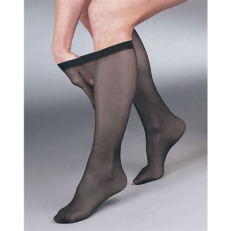 Support Plus Womens Sheer Closed Toe Firm Compression Knee High Stockings Support Plus