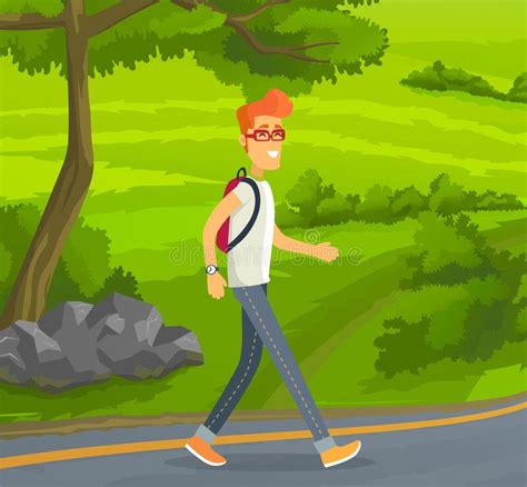 Cartoon Boy Walking Alone Img Uber