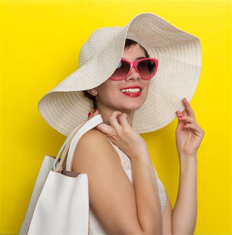 beach straw female hat sun glasses top view coral stock image image of fashion round 140761987