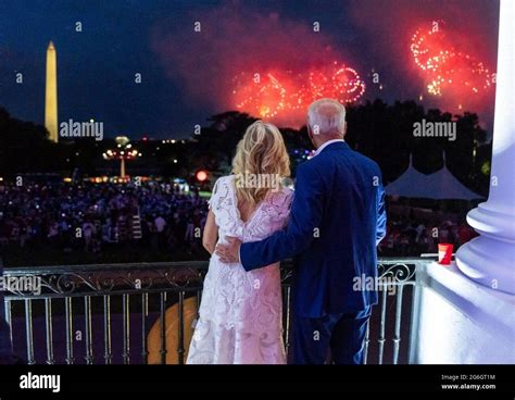 Us President Joe Biden And First Lady Dr Jill Biden Watch Fireworks