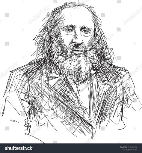 Vector Scribble Illustration Portrait Dmitri Mendeleev เวกเตอร์สต็อก