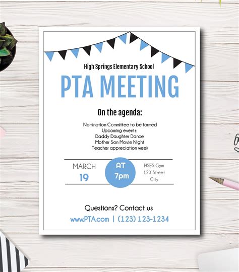 Meeting Announcement Flyer Easy To Use Template Edit Yourself Great